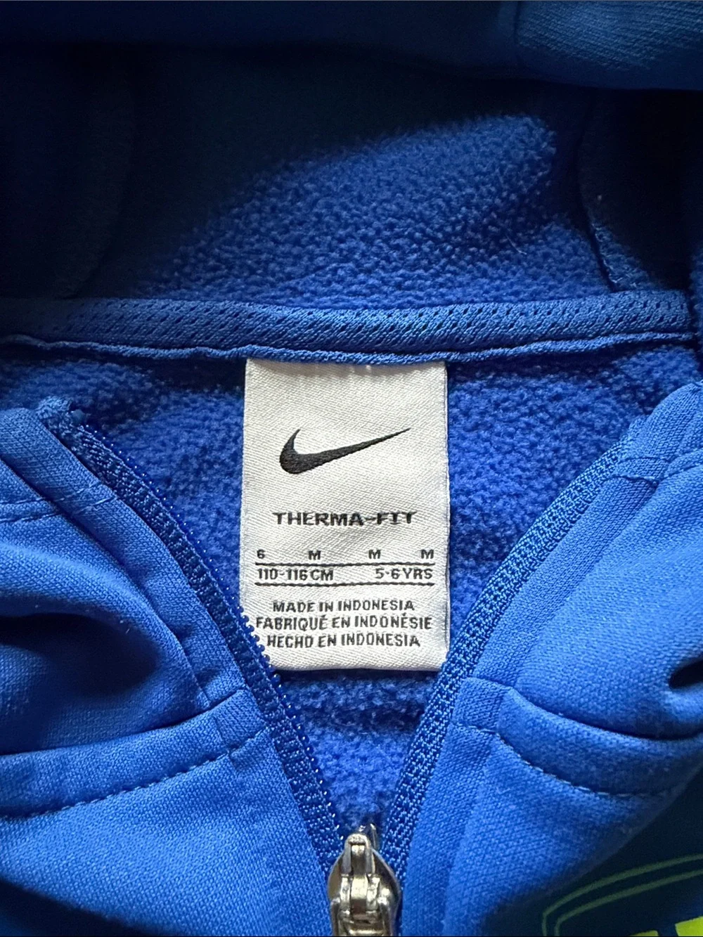 Nike Royal Blue Hoodie and Black Joggers with Neon Green Logo